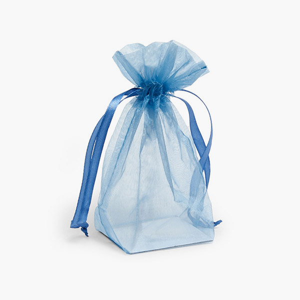 *Blue Square Gusseted Sheer Bag, Bag, 2x2x6", 10 Pack