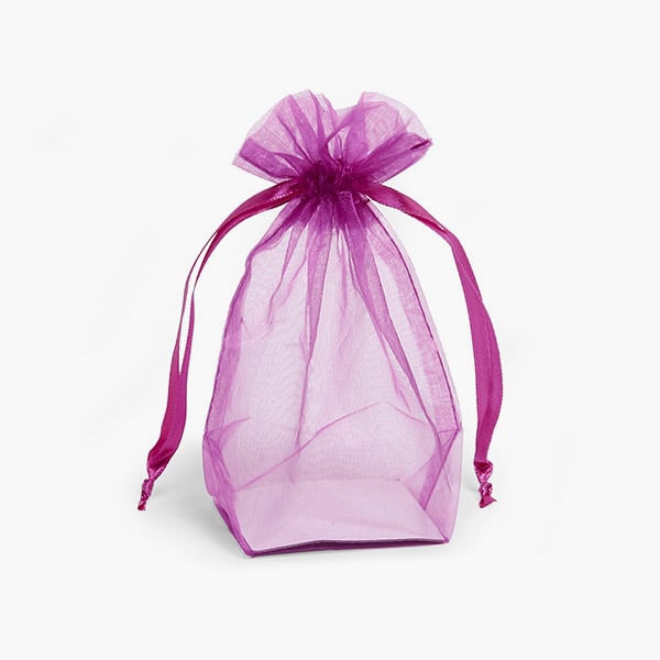 *Violet Square Gusseted Sheer Bag, 2x2x6", 10 Pack