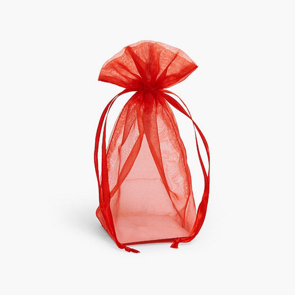 *Red Square Gusseted Sheer Bag, 2.75x2.75x8", 10 Pack
