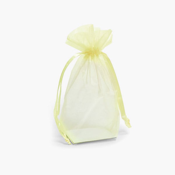 *Yellow Square Gusseted Sheer Bag, 2.75x2.75x8", 10 Pack