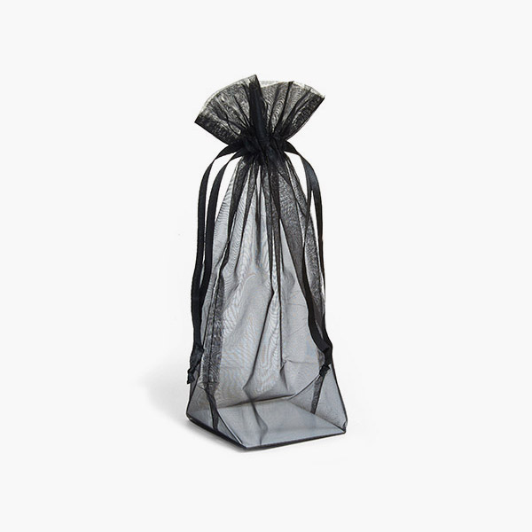 *Black Square Gusseted Sheer Bag, 3x3x9", 10 Pack