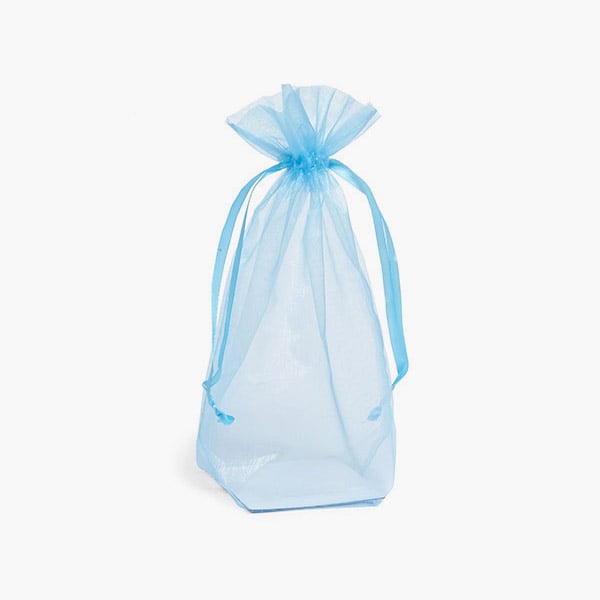*Light Blue Square Gusseted Sheer B 3x3x9", 10 Pack