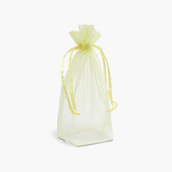 *Yellow Square Gusseted Sheer Bag, 3x3x9", 10 Pack