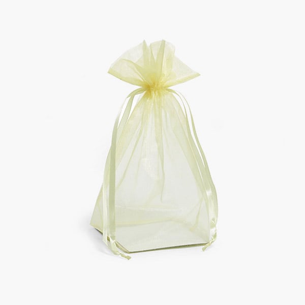 *Yellow Square Gusseted Sheer Bag, 4x4x10", 10 Pack