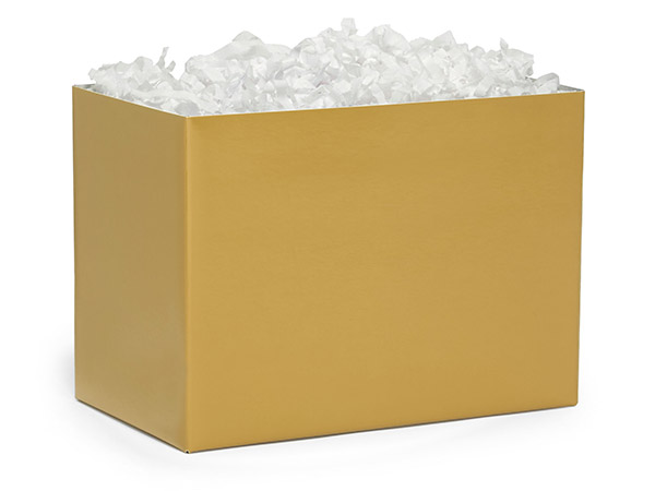 Metallic Gold Basket Box, Large 10.25x6x7.5", 6 Pack
