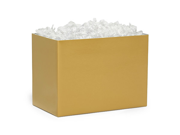 Metallic Gold Basket Box, Small 6.75x4x5", 6 Pack