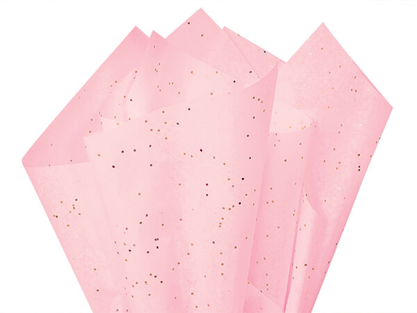 Rose Gold & Blush Glitter Tissue Paper, 20x30", Bulk 200 Sheet Pack