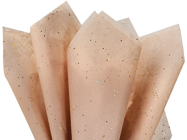 Gold Dust Glitter Kraft Tissue Paper, 20x30", Bulk 200 Sheet Pack