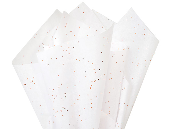 Rose Gold Glitter Tissue Paper, 20x30, Bulk 200 Sheet Pack