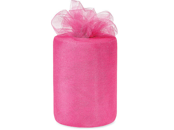 Pink Beauty Glimmer Tulle Ribbon, 6"x100 yards