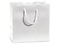 Custom Pearlescent White Paper Gift Bags L12 x H9.8 x D5.8 inch 