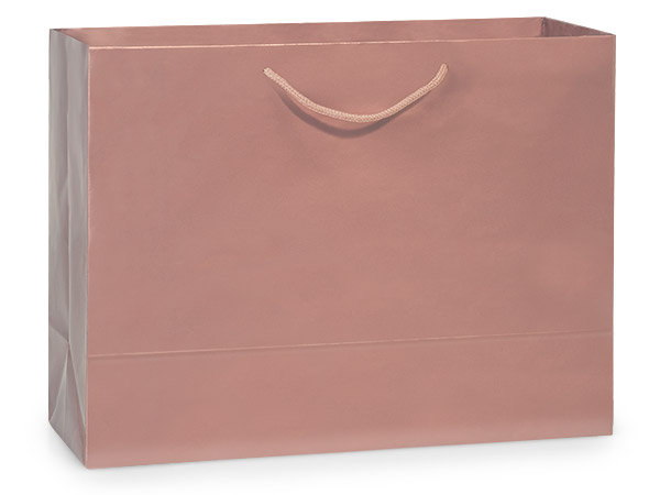Rose Gold Gloss Gift Bags, Vogue 16x6x12", 100 Pack