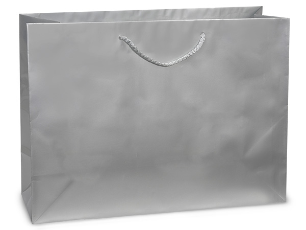 Silver Gloss Gift Bags, Vogue 16x6x12", 10 Pack