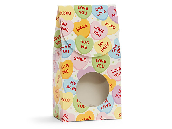 Conversation Hearts Gourmet Window Small 3.5x1.75x6.5", 6 Pack
