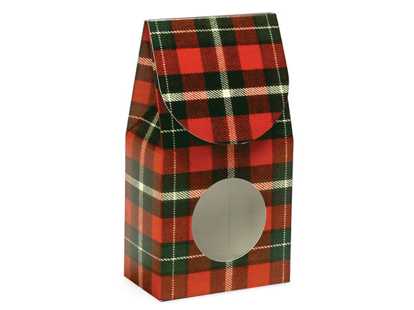 Christmas Plaid Gourmet Window Box, Small 3.5x1.75x6.5", 6 Pack