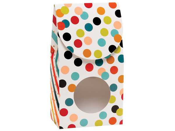 Dots & Stripes Gourmet Window Box, Small 3.5x1.75x6.5", 6 Pack