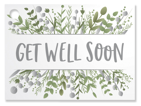 *Get Well Greenery Theme Gift Card, 3.75x2.75", 6 Pack