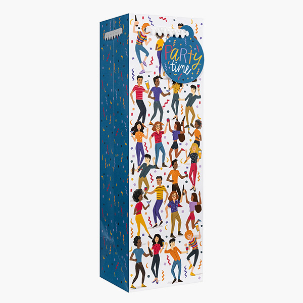 Dance Party Bottle Gift Bags, 4.5" w x 14" h x 4.5" d, 60 pack