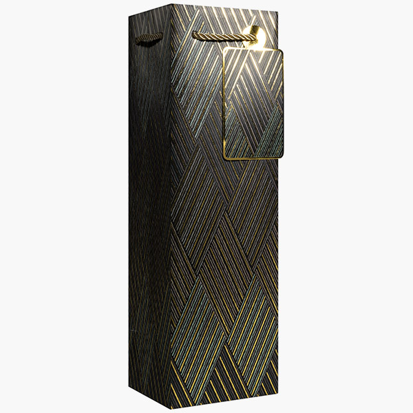 Abstract Argyle Bottle Gift Bags, 4.5" w x 14" h x 4.5" d, 60 pack