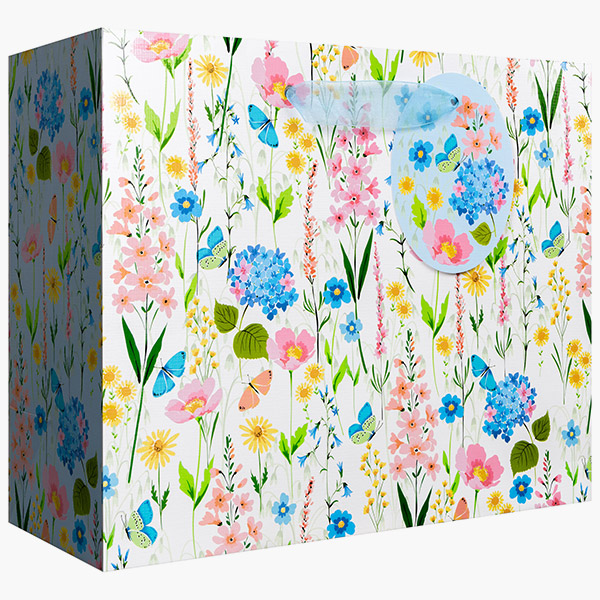Botanicals Large Gift Bags, 12.5" w x 10" h x 5" d, 60 pack
