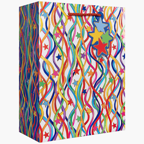Celebration Streamers Lg Gift Bags, 10" w x 12.5" h x 5" d, 60 pack