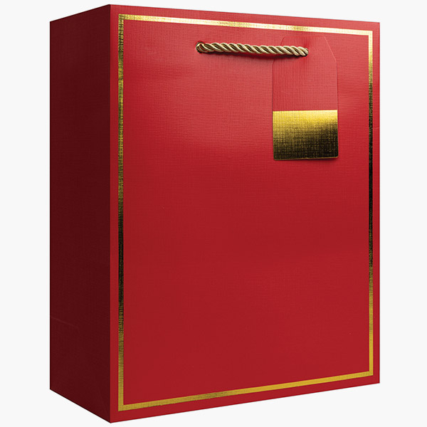 Red Gold Frame Medium Gift Bags, 8" w x 10" h x 4" d, 60 pack
