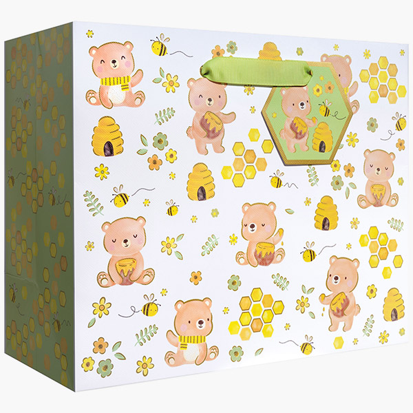 Honey Bears Medium Gift Bags, 10" w x 8" h x 4" d, 60 pack