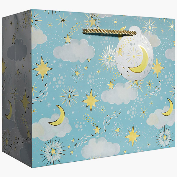 Twinkle Stars Medium Gift Bags, 10" w x 8" h x 4" d, 60 pack