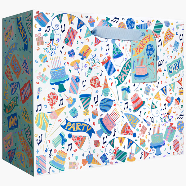 Let's Party Medium Gift Bags, 10" w x 8" h x 4" d, 60 pack