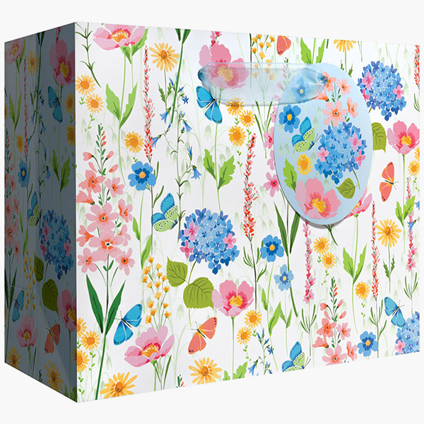 Botanicals Medium Gift Bags, 10" w x 8" h x 4" d, 60 pack