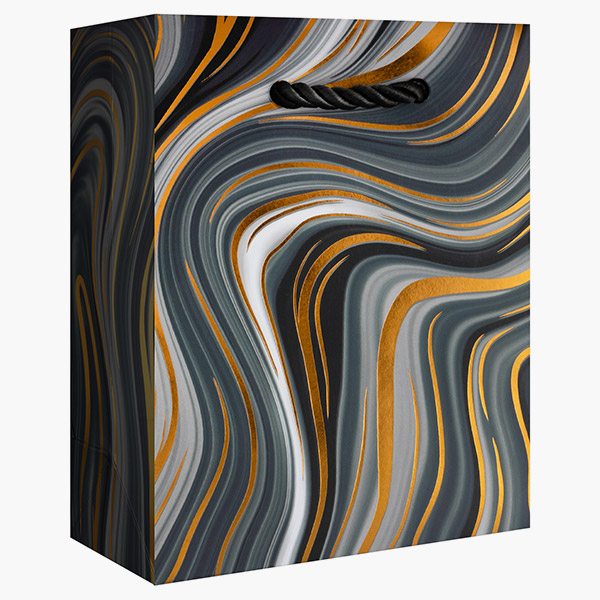 Marbleized Black Tiny Gift Bags, 4" w x 5" h x 2" d, 60 pack