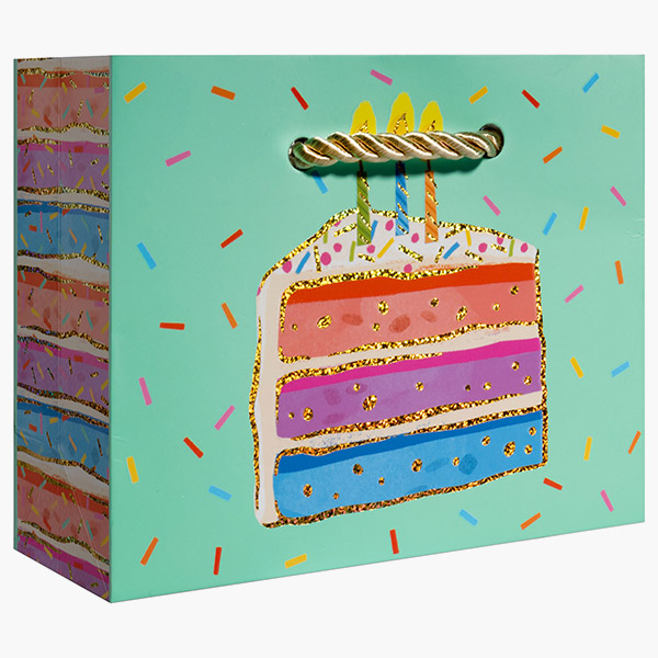 Birthday Cake Tiny Gift Bags, 5" w x 4" h x 2" d, 60 pack
