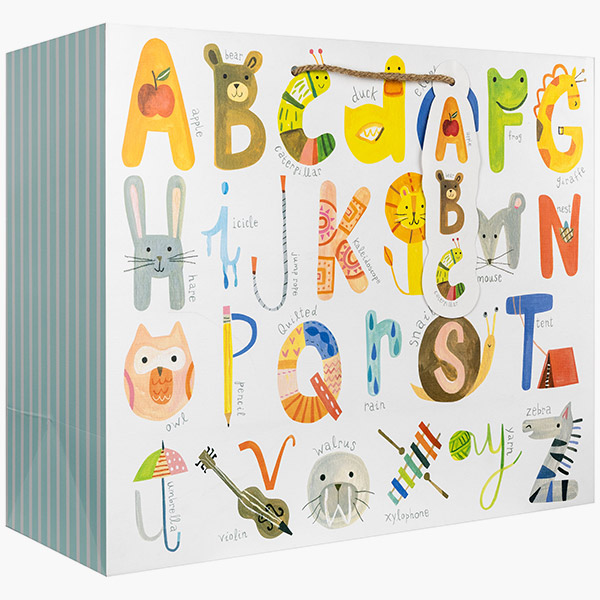 ABC's Jumbo Gift Bags, 17.5" w x 14" h x 7" d, 60 pack