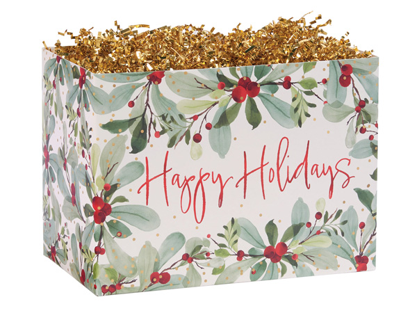 Holiday Berries Basket Box, Large 10.25x6x7.5", 6 Pack