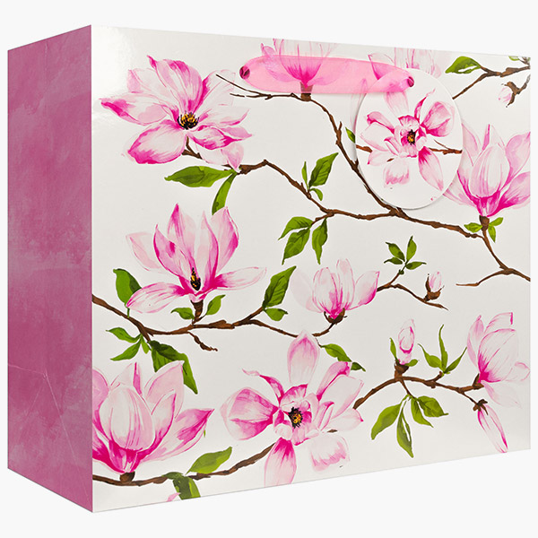 Magnolia Large Gift Bags, 12.5" w x 10" h x 5" d, 60 pack