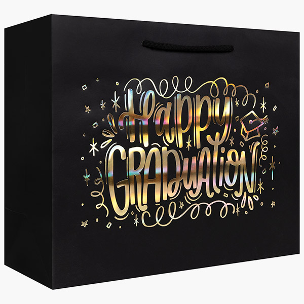 Happy Graduation Large Gift Bags, 12.5" w x 10" h x 5" d, 60 pack