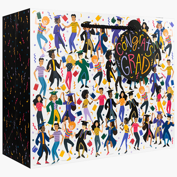 Graduation Party Large Gift Bags, 12.5" w x 10" h x 5" d, 60 pack