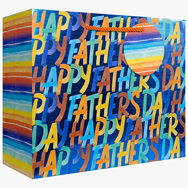 Father's Day Large Gift Bags, 12.5" w x 10" h x 5" d, 60 pack