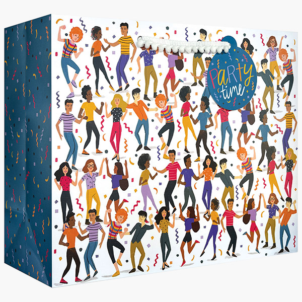 Dance Party Large Gift Bags, 12.5" w x 10" h x 5" d, 60 pack