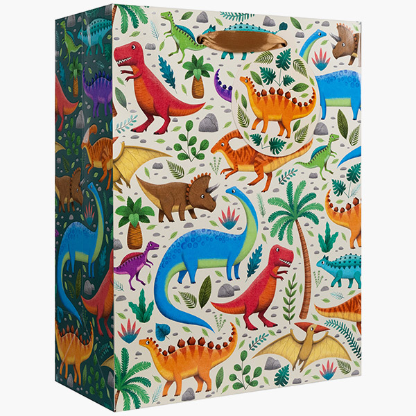 Dinosaurs Large Gift Bags, 10" w x 12.5" h x 5" d, 60 pack