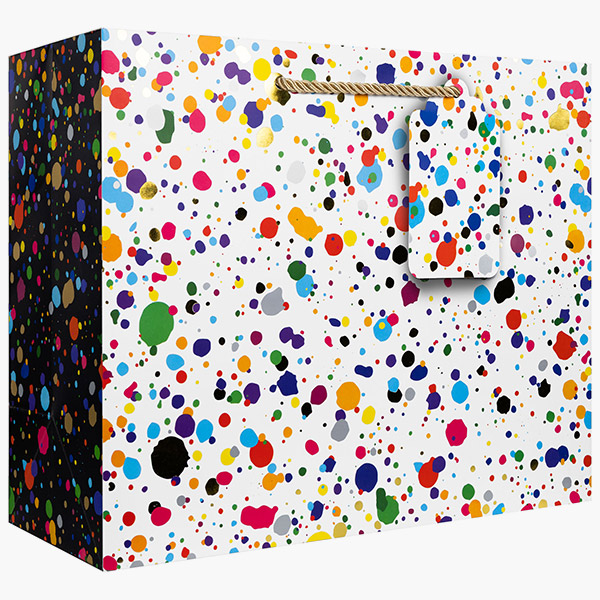 Splatter Large Gift Bags, 12.5" w x 10" h x 5" d, 60 pack