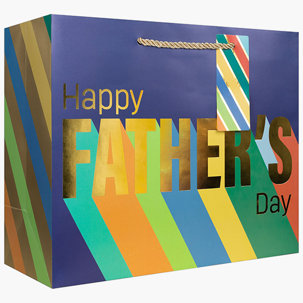 Happy Father's Day Large Gift Bags, 12.5" w x 10" h x 5" d, 60 pack