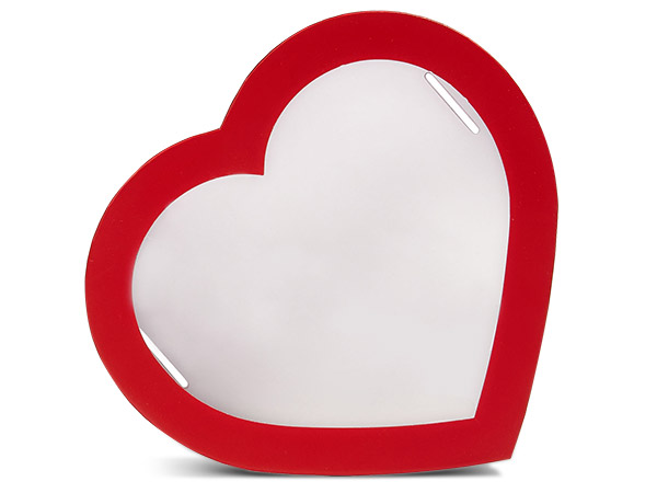 Red Heart Box with Window, Large 9.25x8x2.5", 3 Pack