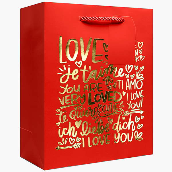 Very Loved Medium Gift Bags, 8" w x 10" h x 4" d, 60 pack