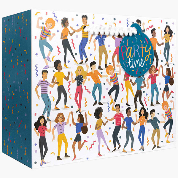 Dance Party Medium Gift Bags, 10" w x 8" h x 4" d, 60 pack