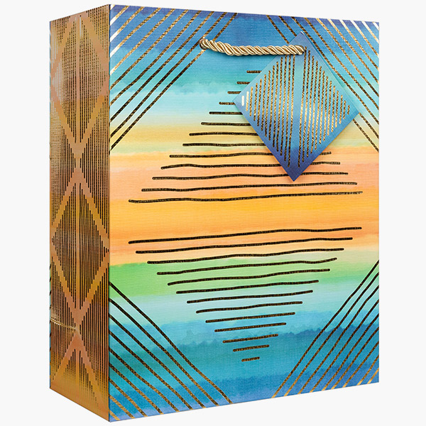 Modern Ombre Medium Gift Bags, 8" w x 10" h x 4" d, 60 pack