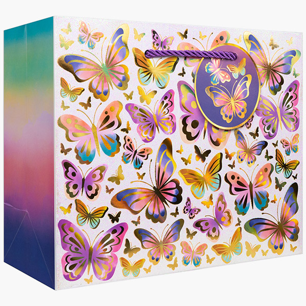 Beautiful Butterflies Med Gift Bags 10" w x 8" h x 4" d, 60 pack
