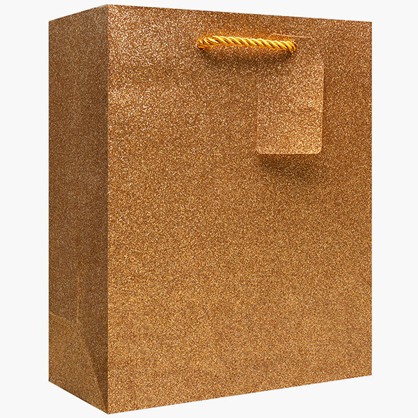 Copper Sparkle Medium Gift Bags, 8" w x 10" h x 4" d, 60 pack