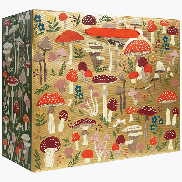 Mushroom Forest Medium Gift Bags, 10" w x 8" h x 4" d, 60 pack