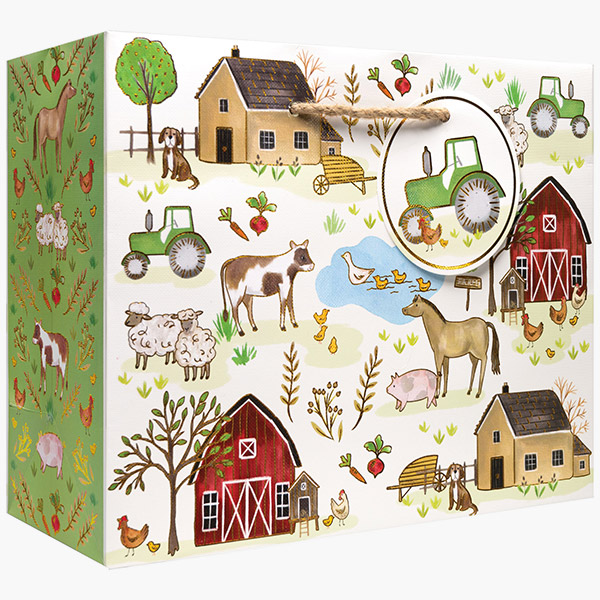 Farm Life Medium Gift Bags, 10" w x 8" h x 4" d, 60 pack